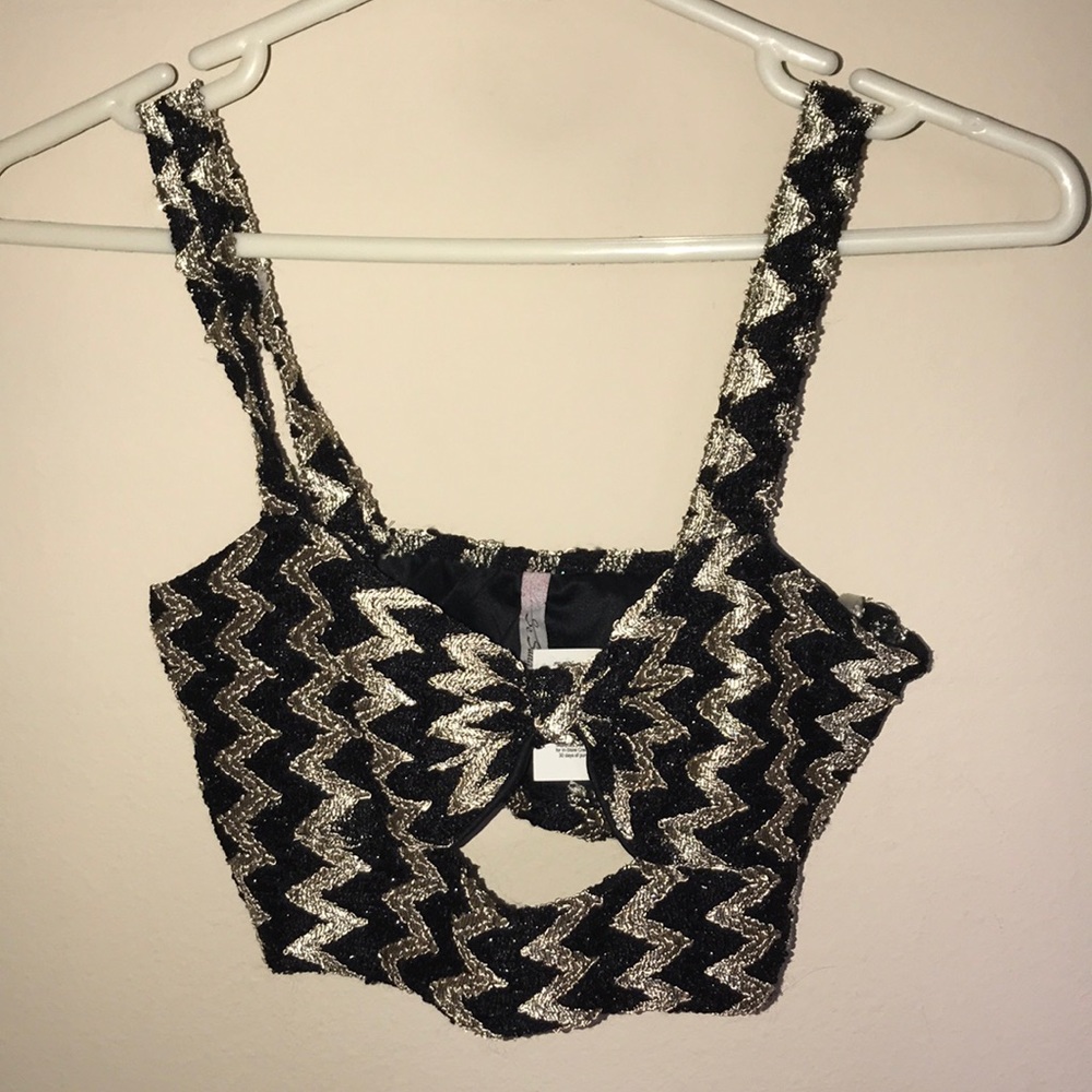 Back and gold crop top